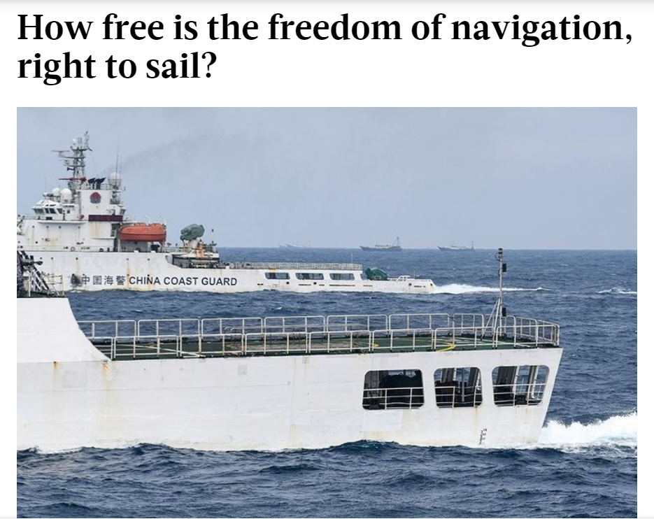 (Opinion)How free is the freedom of navigation, right to sail?